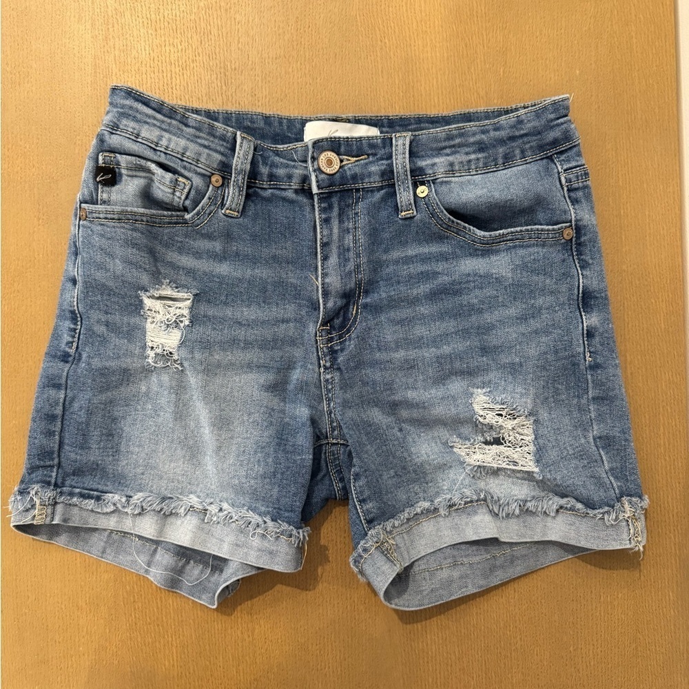 KanCan Light Blue Distressed Jean Shorts